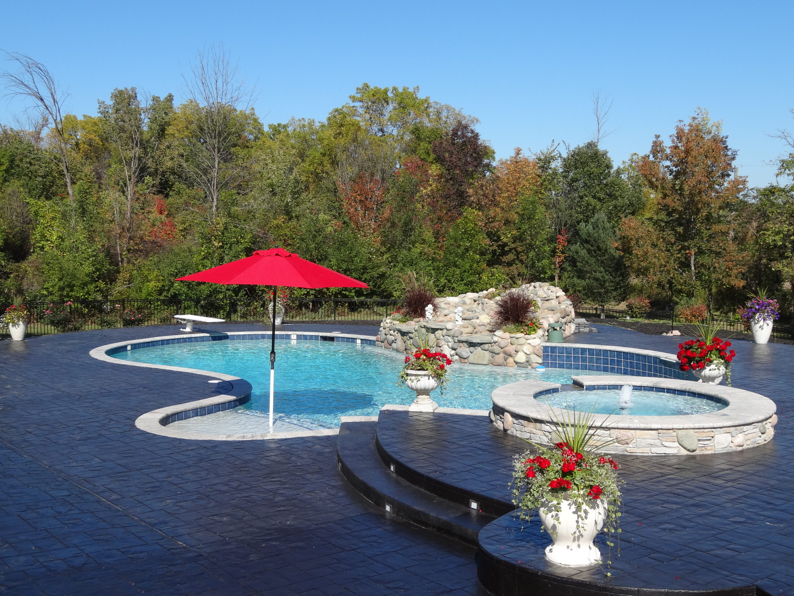 Tropical pools backyard