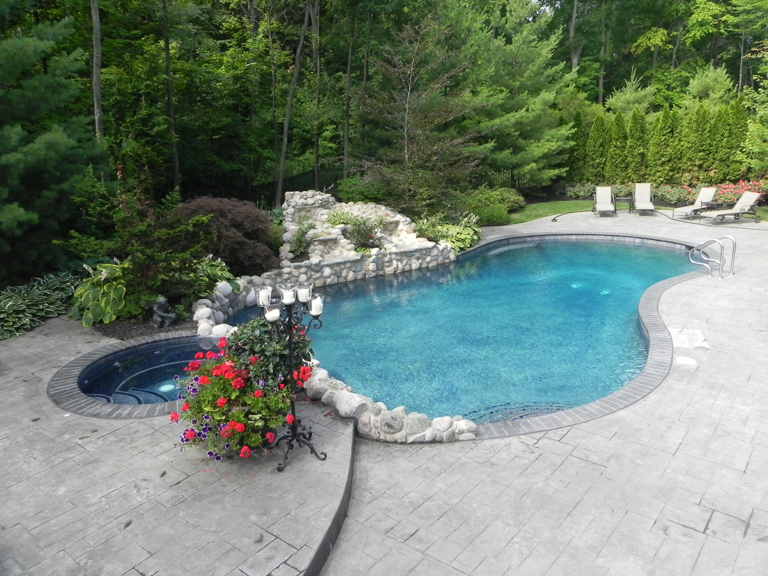 Tropical pools backyard